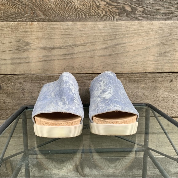 Fly London Wigg Sandal Blue Silver Platform Wedge Slide Shoe Women’s Sz 40 US 9 - Picture 2 of 11